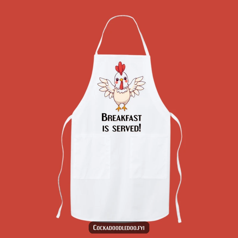 Funny Kawaii Rooster Apron: Cook with Cheerful Greetings, Fun Kitchenwear
