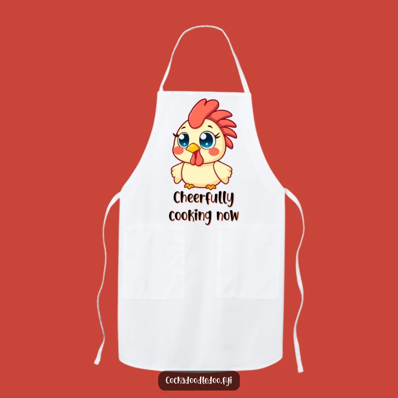 Funny Kawaii Rooster Apron: Morning Cheer Kitchen Wear - Cheerful Gift