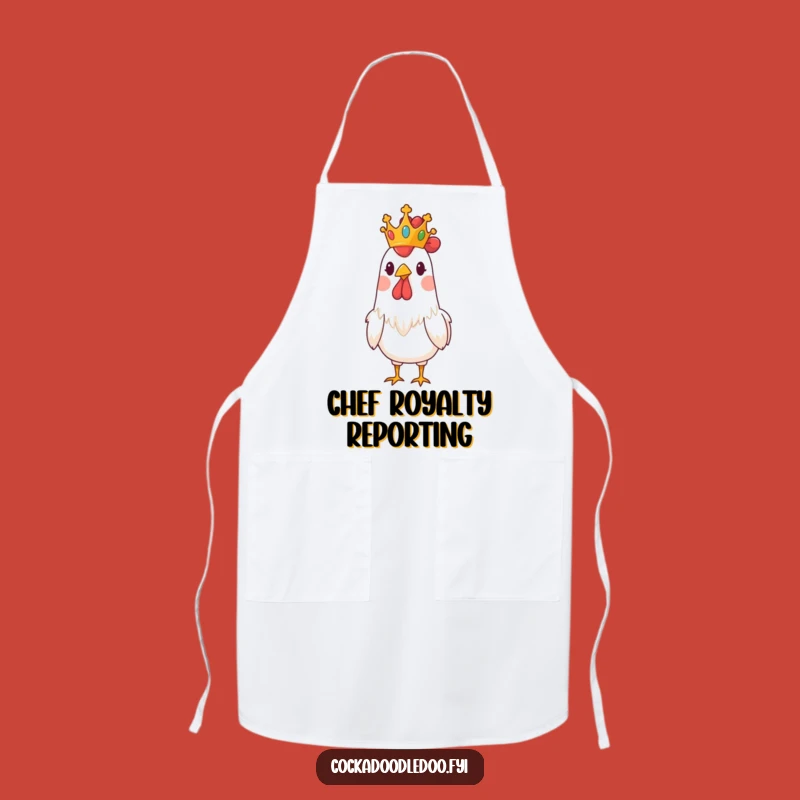 Funny Regal Rooster Crown Apron - Cook with Comedic Nobility