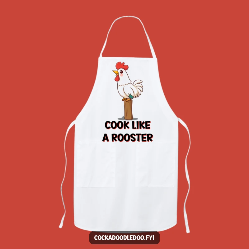 Funny Kawaii Rooster Apron, Cook with Boldness and Joyful Crows!