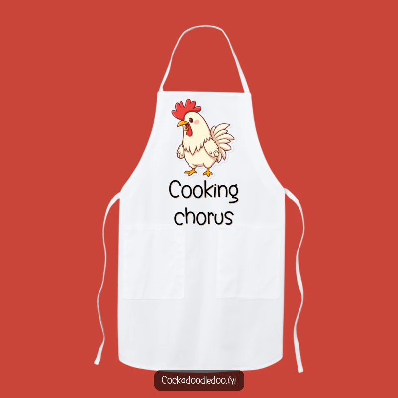 Funny Happy Rooster Crowing Apron: Kitchen Cartoon Wear for Cheerful, Funny Gifts