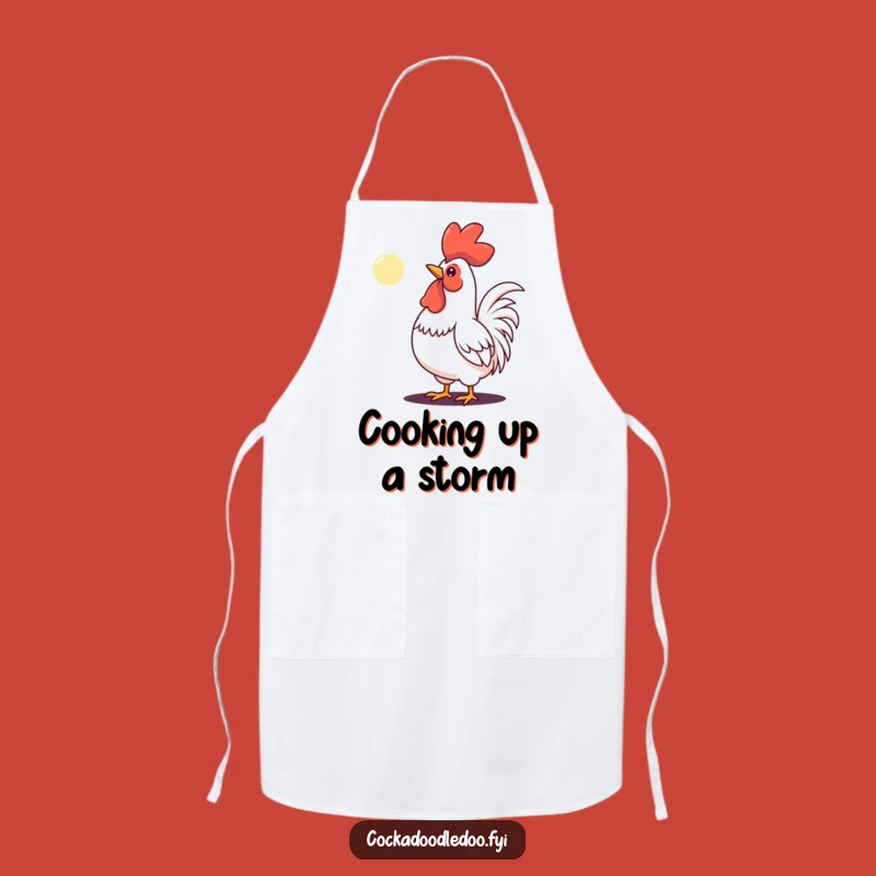 Funny Determined Rooster Moon Apron - Cook with Comedic Grit