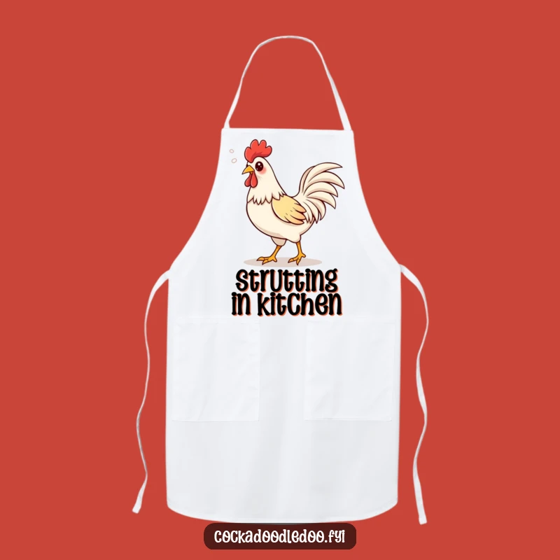 Funny Kawaii Rooster Apron, Cook with Pride and Happy Puffs!