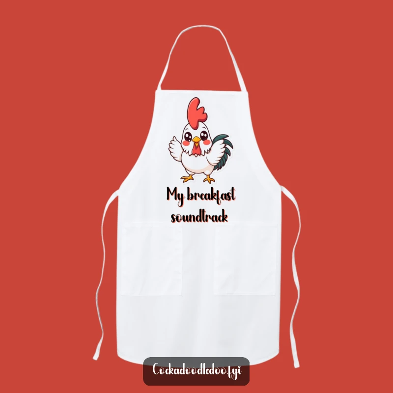 Funny Kawaii Rooster Crowing Apron: Cook with Chirpy, Cheerful Style