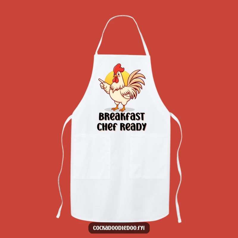 Funny Rooster Apron: Chef's Energetic Cartoon Kitchen Wear