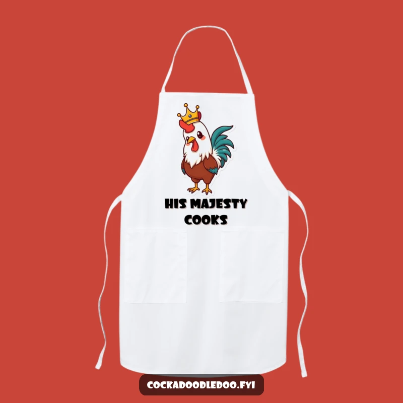 Funny Rooster Crown Apron: Kitchen Royalty, Proud Chef, Perfect Funny Gift