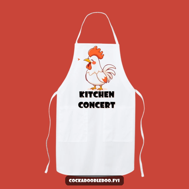 Funny Rooster Song Apron: Kitchen Concert, Practical Funny Gift for Cooks