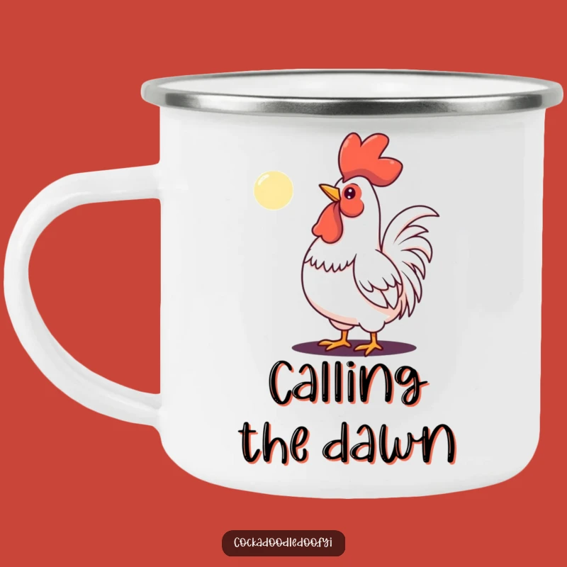 Funny Determined Rooster Moon Camping Mug - Conquer the Outdoors Hilariously