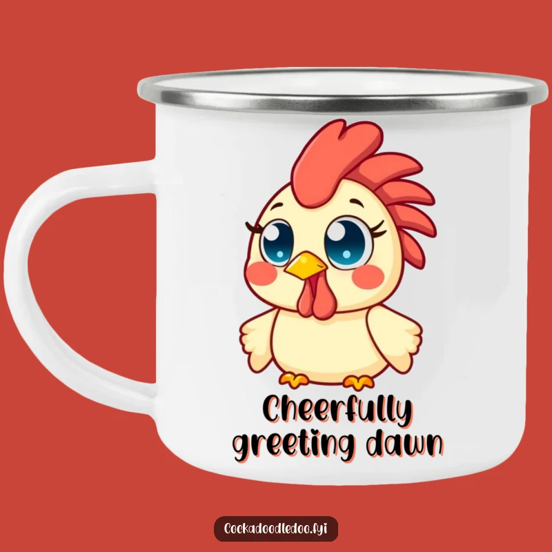 Funny Kawaii Rooster Camping Mug: Morning Cheer Outdoor Cup - Gift