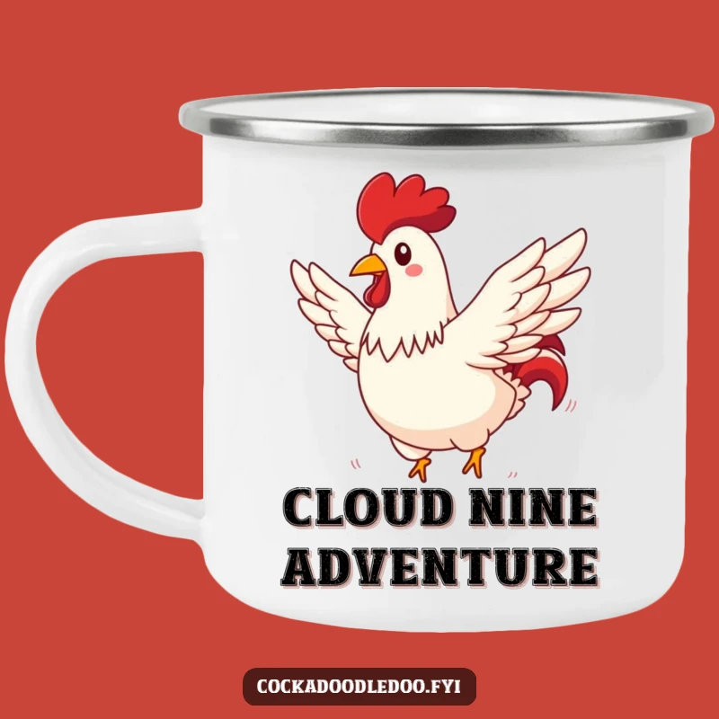 Durable Funny Rooster Flying Camping Mug: Adventure Above All