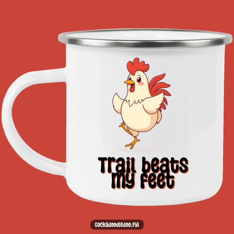 Funny Dancing Rooster Camping Mug: Adventure Fuel with a Hilarious Twist