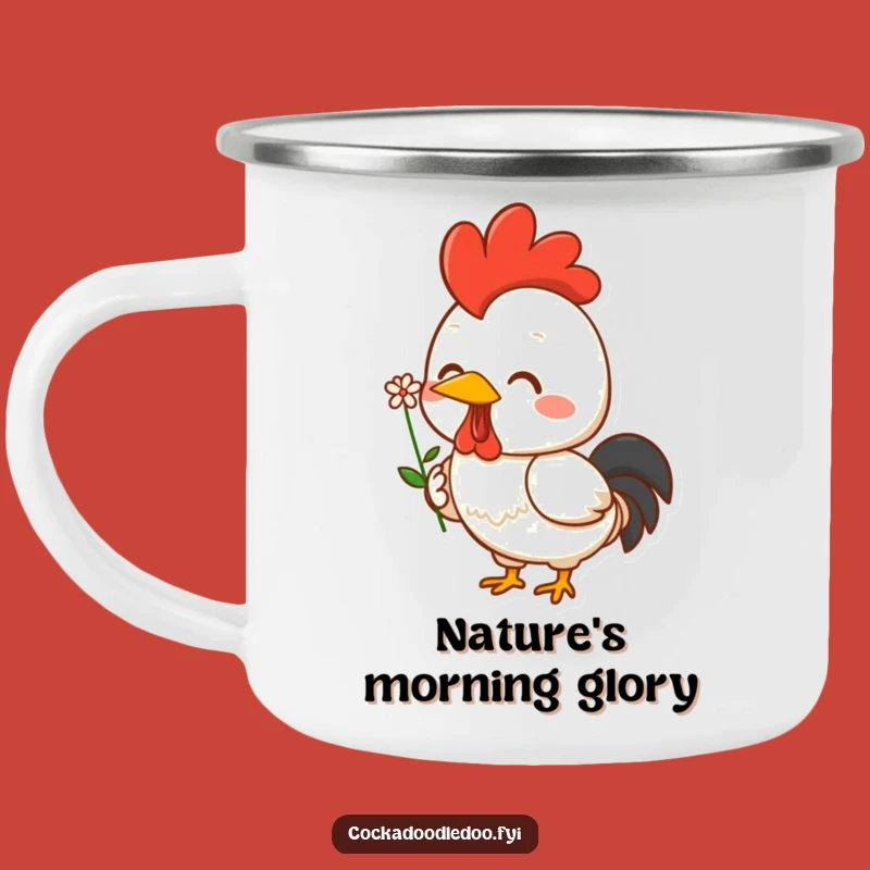 Funny Kawaii Rooster Camping Mug: Cheerful Flower Holder - Outdoor Funny Gift for Campers