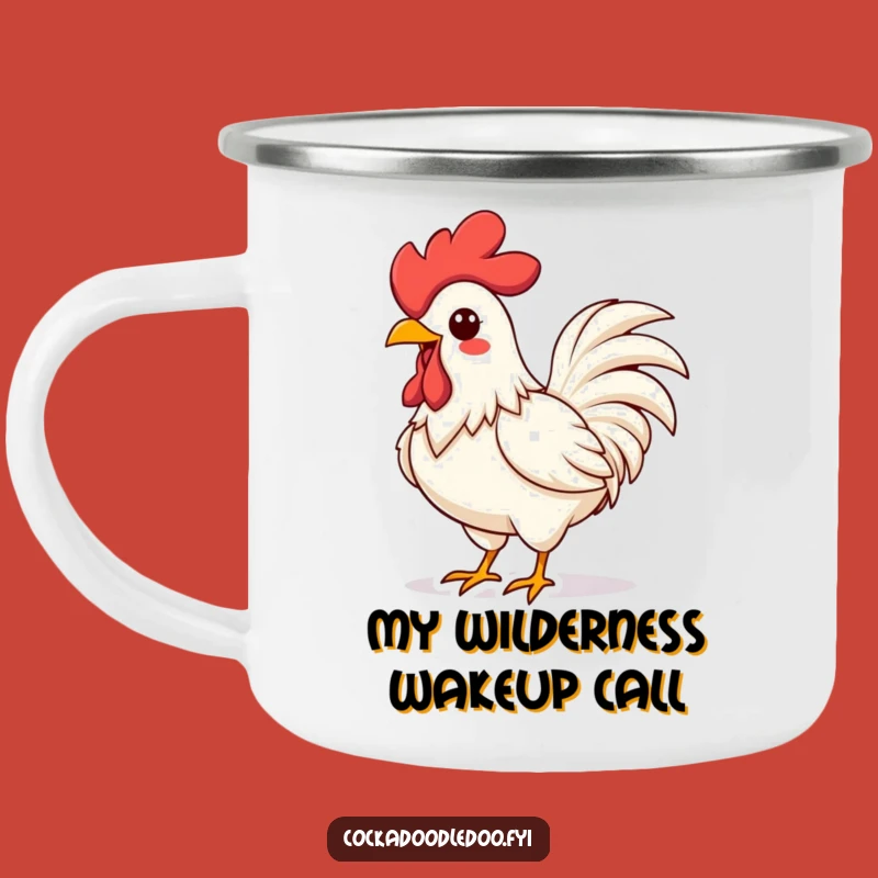 Funny Kawaii Rooster Camping Mug: Vibrant Crowing for Outdoorsy Humor