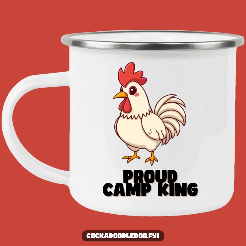 Funny Proud Rooster Camping Mug: Puffed Chest Confidence, Perfect Humorous Gift