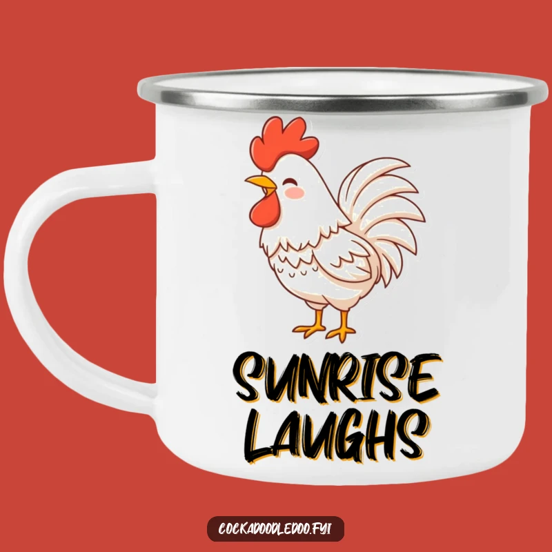 Funny Rooster Laugh Camping Mug: Durable Birdy Cup for Spirited Outdoors