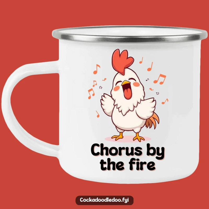 Funny Rooster Singer Camping Mug - Durable Character Cup, Musical Outdoor Fun