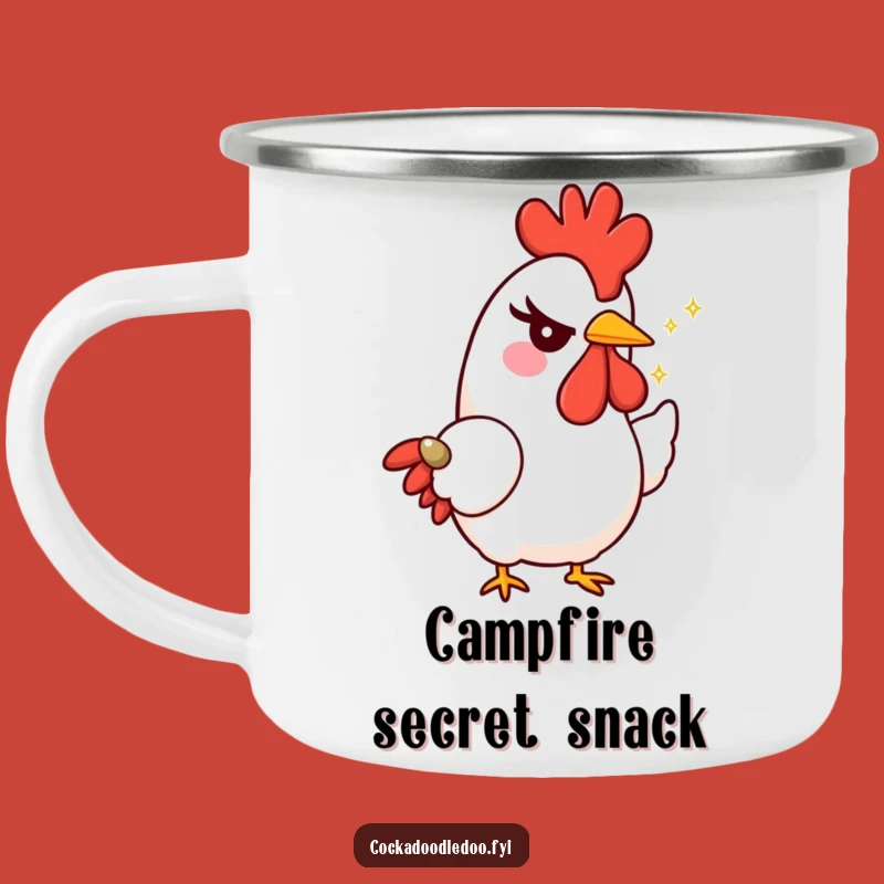 Funny Rooster Wink Camping Mug - Durable Character Cup, Mischievous Outdoor Charm