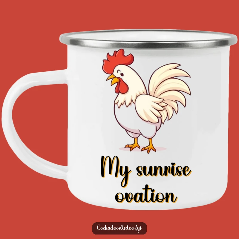 Funny Rooster Bow Camping Mug - Outdoor Adventures with Comedic Style