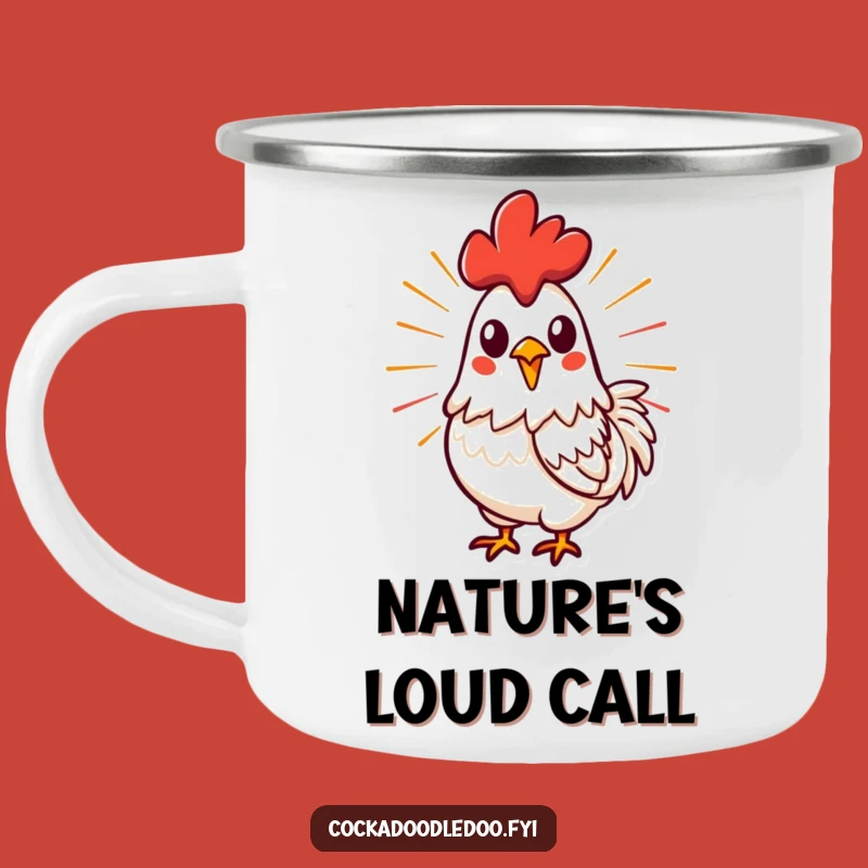 Funny Energetic Rooster Camping Mug: Fuel Your Adventures with Power!