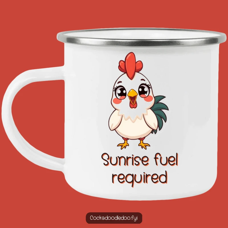 Funny Surprised Rooster Camping Mug: Adventure with a Laugh, Your Go-To Funny Gift