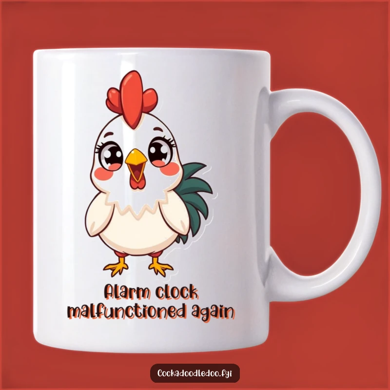 Funny Surprised Rooster Sunrise Mug: The Perfect Morning Coffee Gift for Early Risers