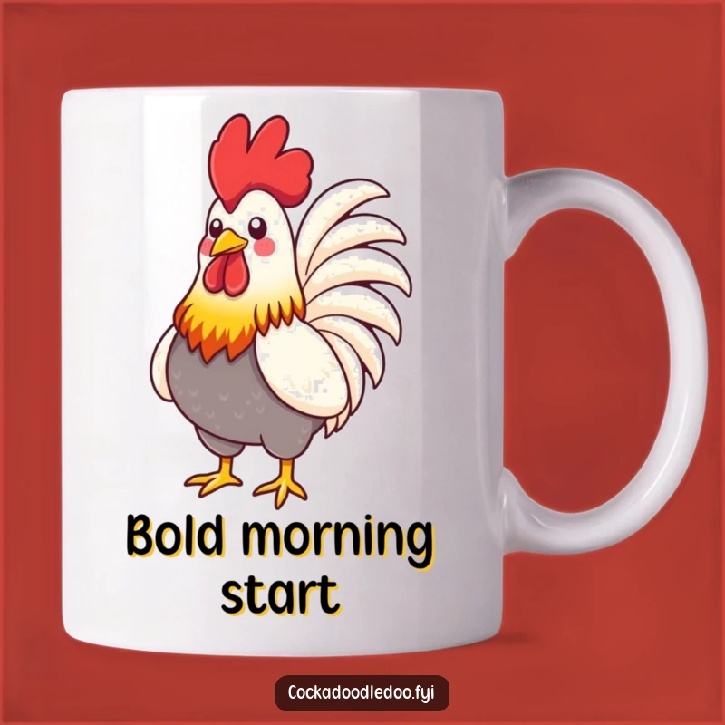 Funny Rooster Chest Mug: Vibrant Pride Display, Perfect Funny Gift