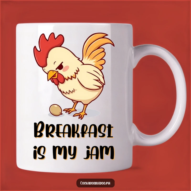 Funny Determined Rooster Pecking Seed Mug: A Hilarious Gift for Early Risers