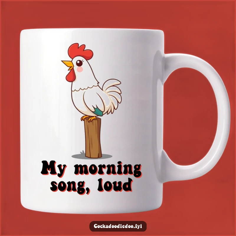Funny Kawaii Rooster Mug, Start Your Day with a Hilarious Crow!