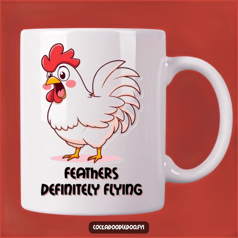 Funny Shocked Rooster Mug: Surprised Cartoon Gift for Those Who Love Exaggerated Reactions