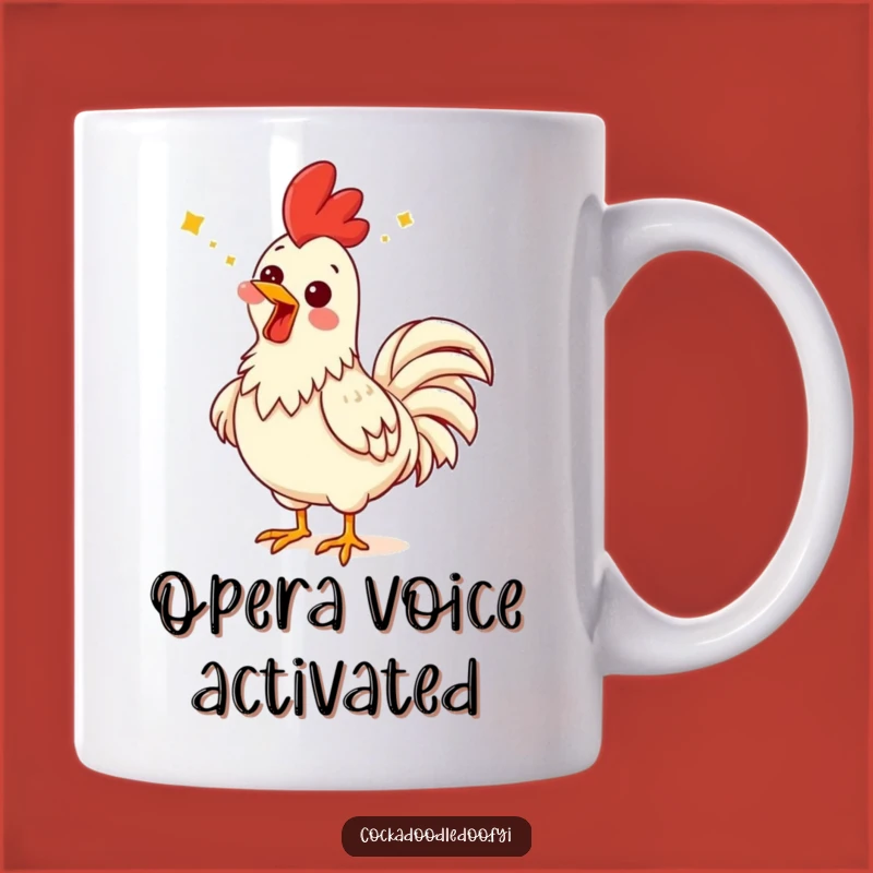 Funny Singing Rooster Mug: Comical Expression Gift for Music Lovers