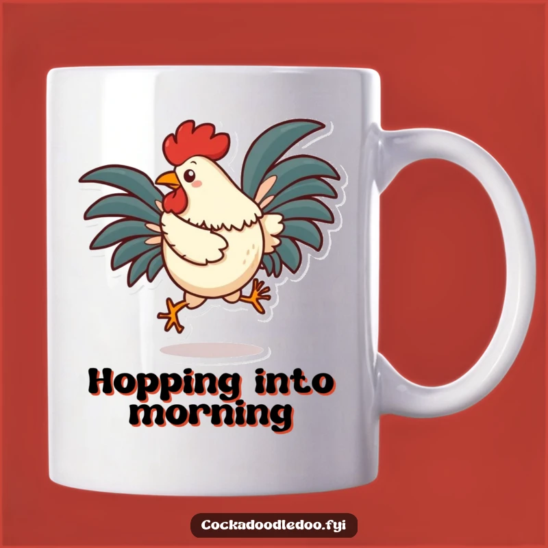 Funny Rooster Hop Mug - Silly Character, Joyful Dance, Perfect Gag Gift