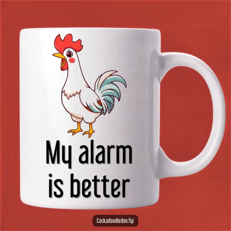 Funny Kawaii Rooster Mug: Joyful Morning Crow, Perfect Gift for Rooster Lovers