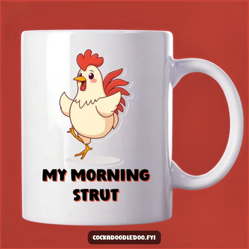 Funny Dancing Rooster Mug: A Cheerful Farm Animal Gift for Morning Joy