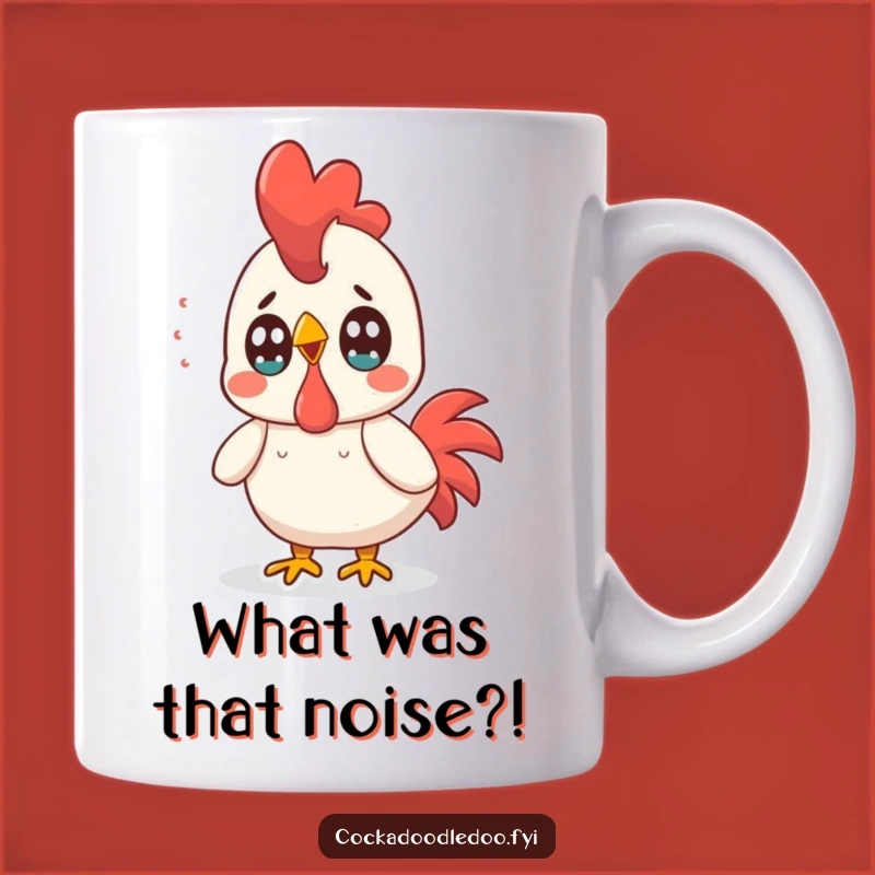 Funny Kawaii Rooster Surprise Mug: Wide-Eyed Humor for Startled Mornings