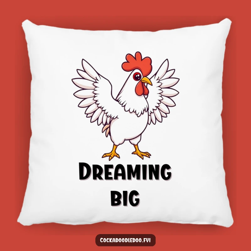 Funny Kawaii Rooster Pillow: Determined Wings Pose - Comfy Funny Gift for Support