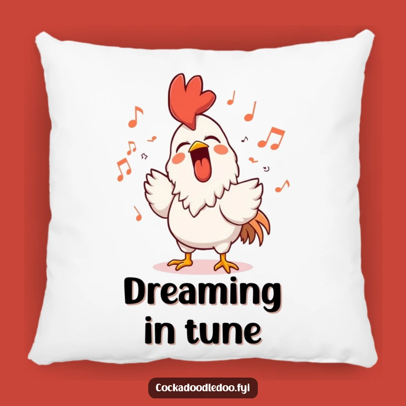 Funny Rooster Singer Pillow - Comfy Character Cushion, Musical Accent