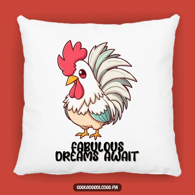 Funny Glam Rooster Boa Pillow - Cozy Fabulous Accent for Amused Divas