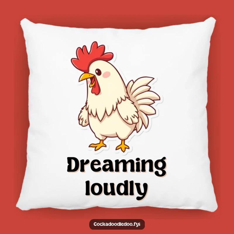 Funny Determined Rooster Crowing Pillow: Soft Cartoon Cushion for Cozy, Funny Gifts