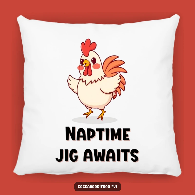 Funny Happy Rooster Jig Pillow: Cozy Comfort with a Cheerful Beat