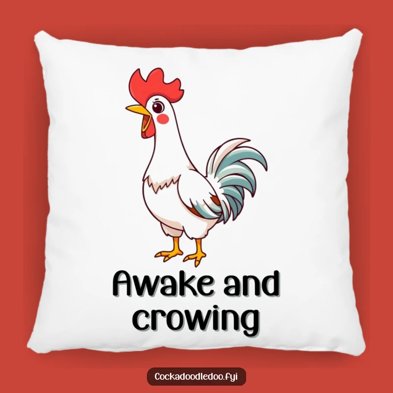 Funny Kawaii Rooster Pillow: Cozy Joyful Crow Accent, Perfect Humorous Gift