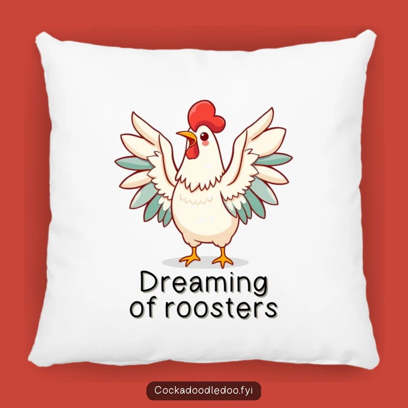 Funny Kawaii Rooster Pillow: Cozy Morning Call Accent Cushion Gift