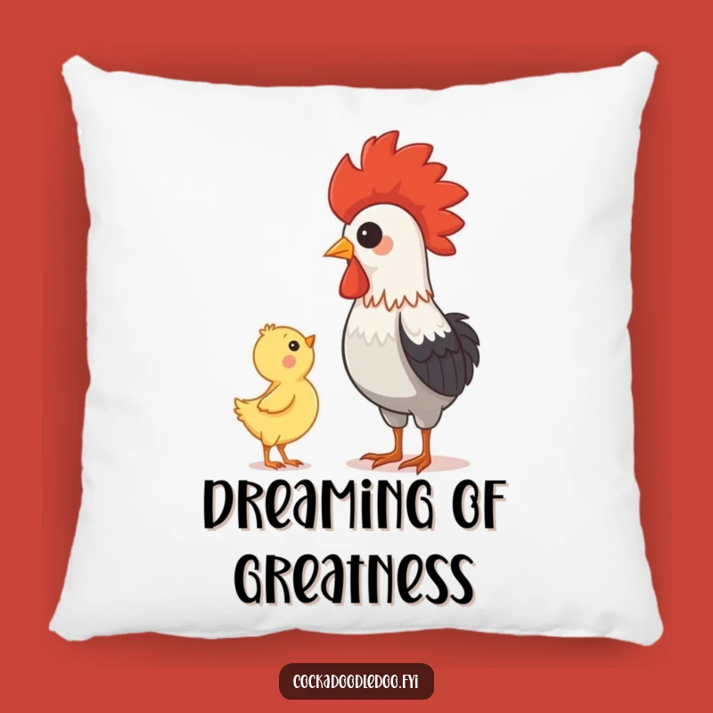 Funny Rooster & Chick Pillow: Cozy Comfort with a Heartwarming Message
