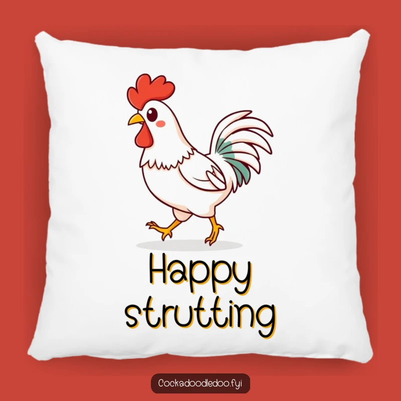 Funny Kawaii Rooster Pillow: Confident Strut - Soft Funny Gift for Happy Comfort
