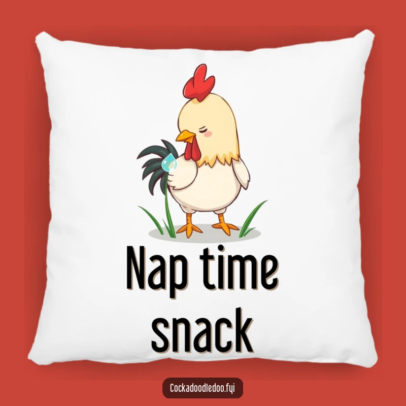 Funny Playful Rooster Dewdrop Pillow: Cozy Comfort with Nature's Humor, a Sweet Funny Gift