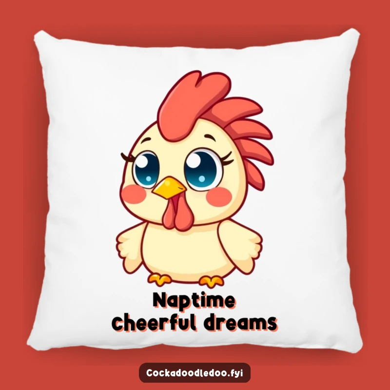 Funny Kawaii Rooster Pillow: Cheerful Morning Accent Cushion - Gift