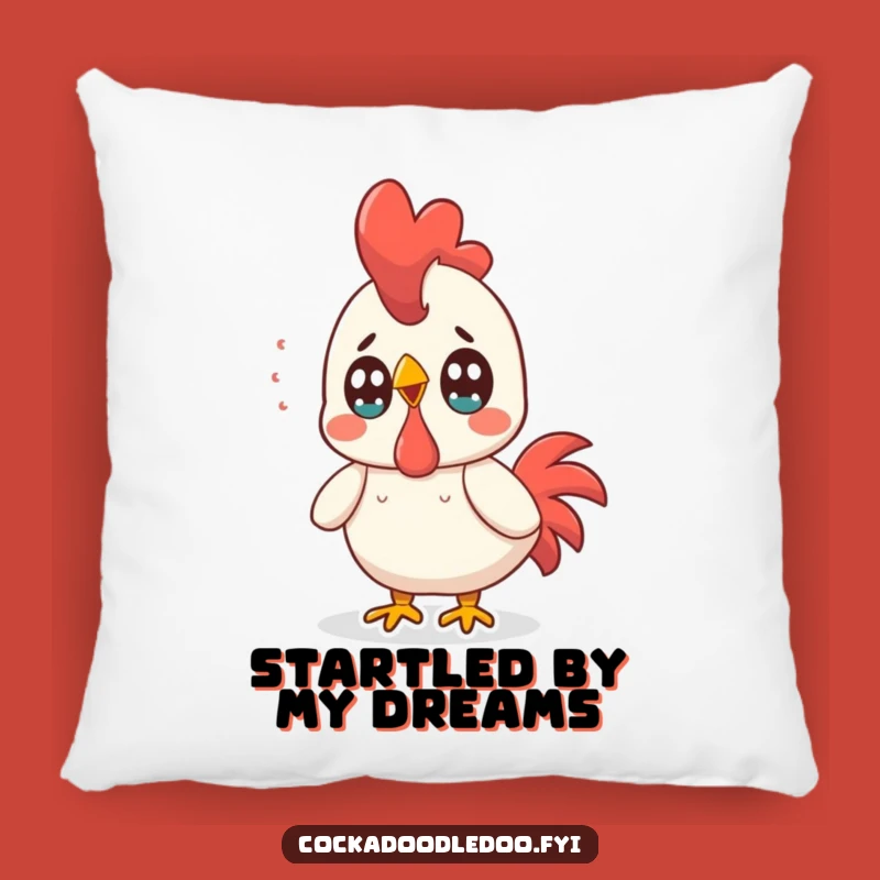 Funny Kawaii Rooster Pillow: Surprised Expression for Humorous Comfort