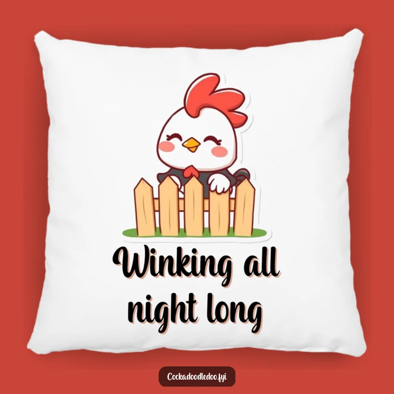 Funny Kawaii Rooster Pillow: Mischievous Wink for Humorous Comfort and Style