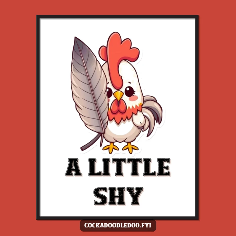 Funny Peeking Rooster Digital Art: Instant Shy Charm for Your Walls, Downloadable