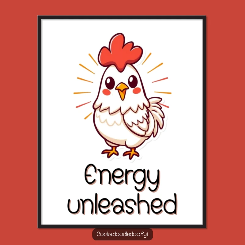 Funny Energetic Rooster Digital Art: Instant Power for Your Walls