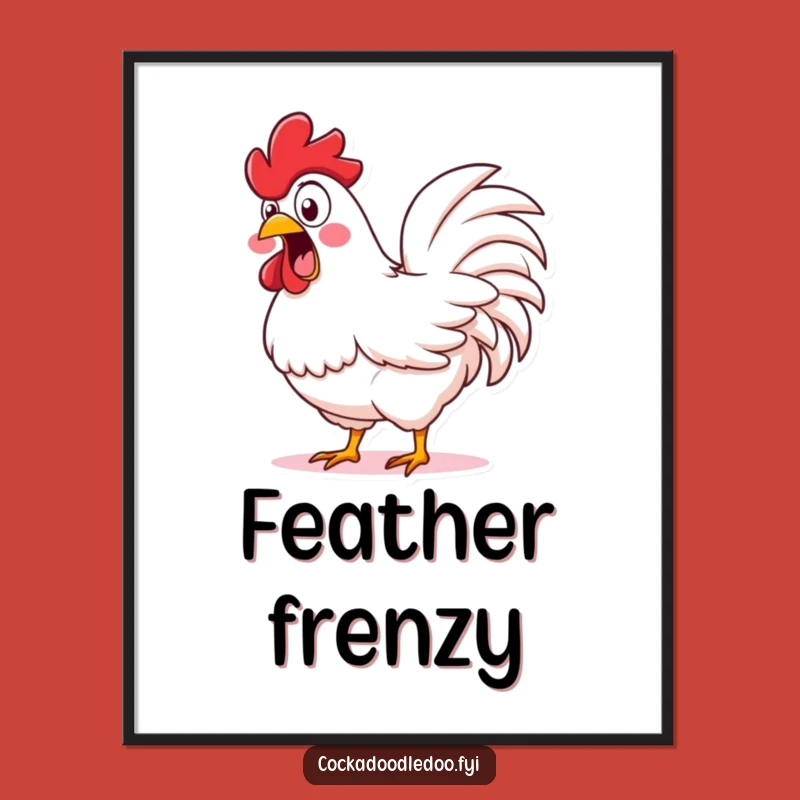 Funny Shocked Rooster Digital Art: Printable Decor for Instant, Funny Gifts